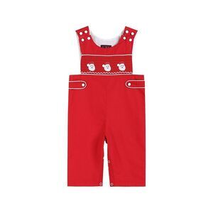 Lil Cactus Girls  Smocked Overall, Red